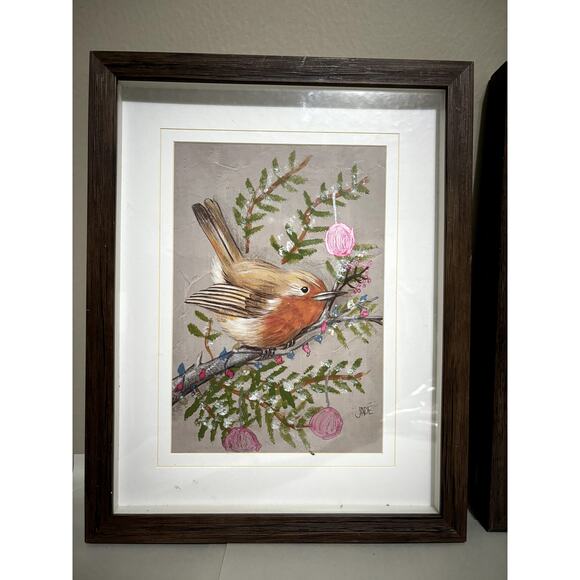 Jade Reynolds 2 Framed Bird Themed Art Prints 13 X 10" Wall Home Decor - Picture 2 of 10